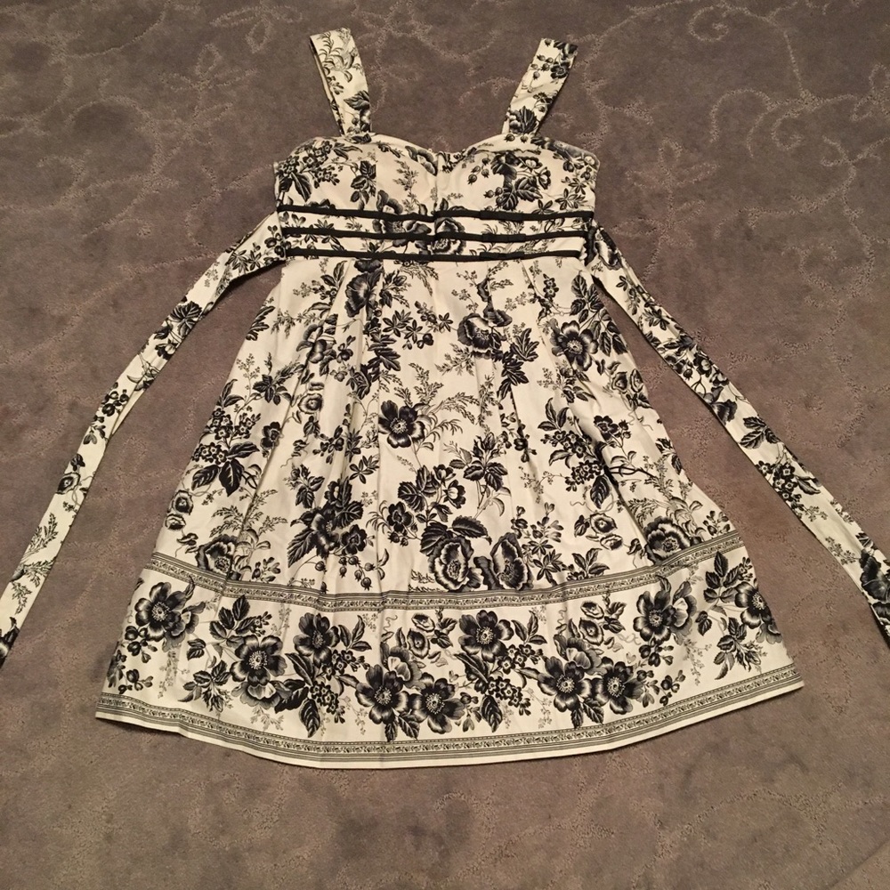 Cream and Black Dress